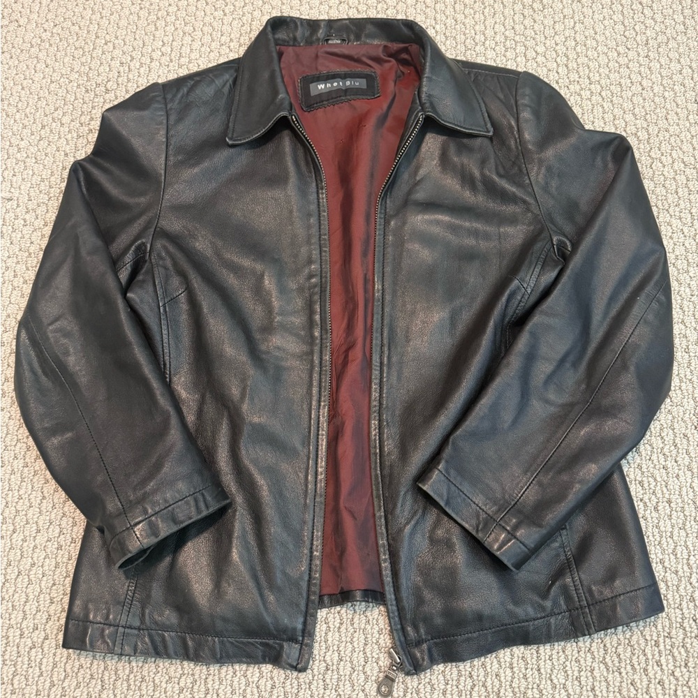 Whet Blu Black Leather Jacket
